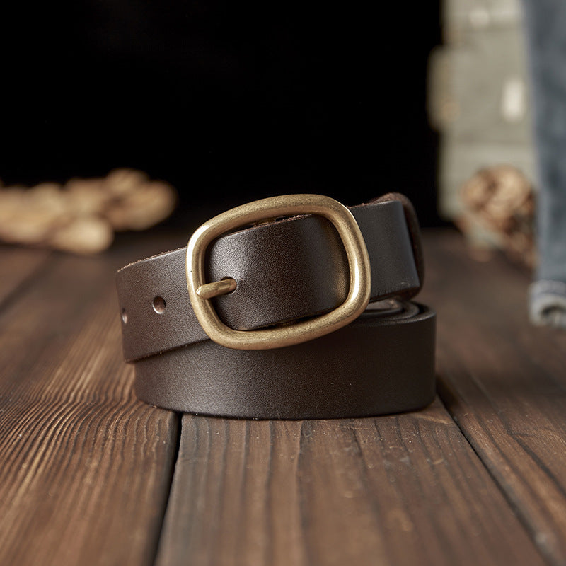 Handcrafted Women's Full-Grain Leather Belt