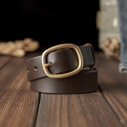 Handcrafted Women's Full-Grain Leather Belt