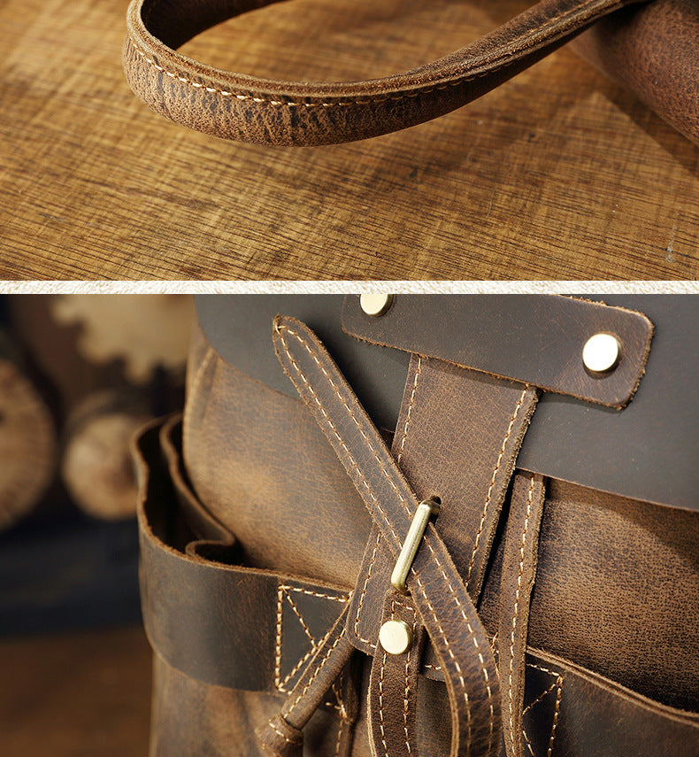 Handmade Full-Grain Leather Backpack for Men & Women