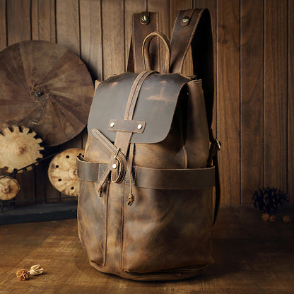 Handmade Full-Grain Leather Backpack for Men & Women