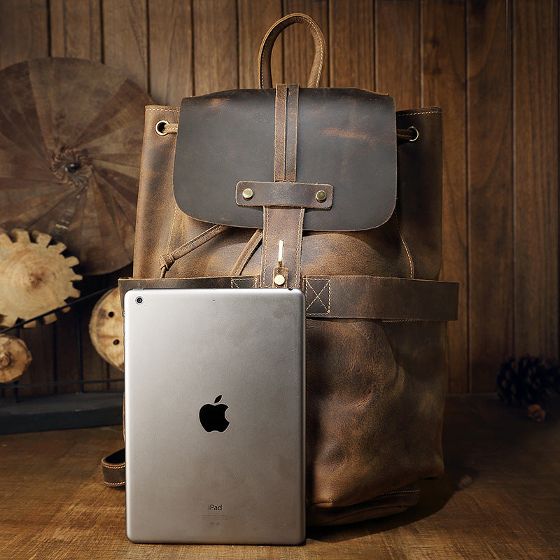 Handmade Full-Grain Leather Backpack for Men & Women