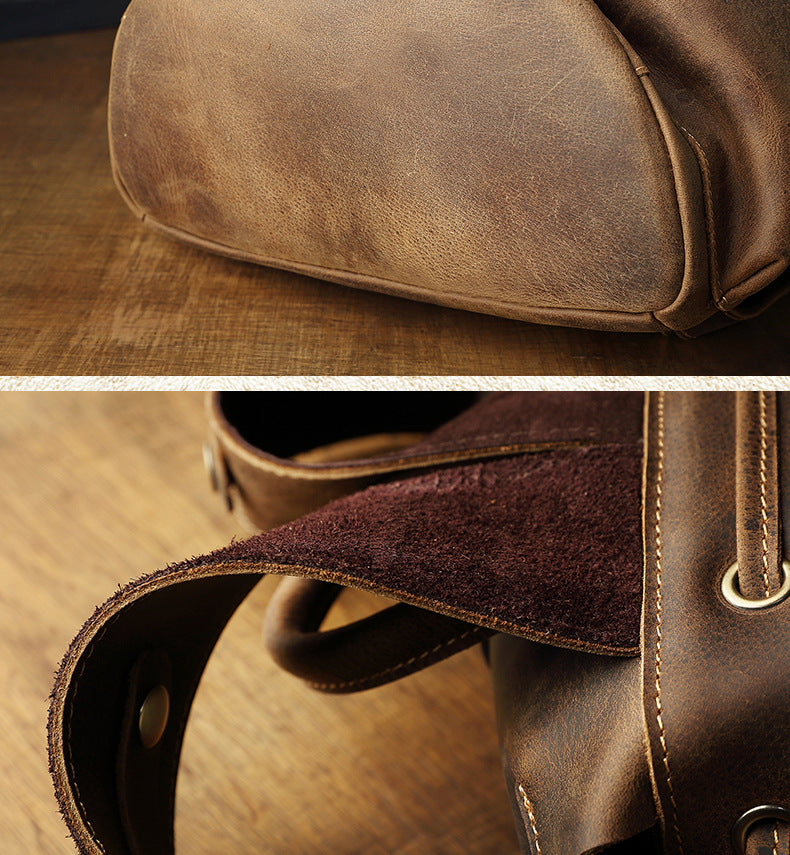 Handmade Full-Grain Leather Backpack for Men & Women