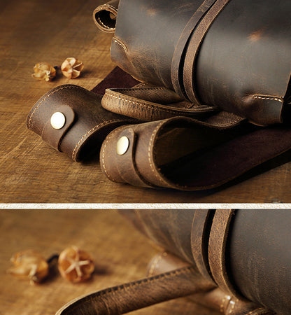 Handmade Full-Grain Leather Backpack for Men & Women