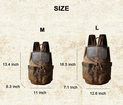Handmade Full-Grain Leather Backpack for Men & Women