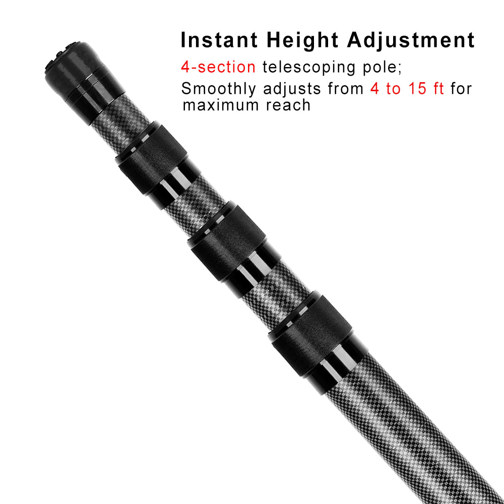 Heavy-Duty Carbon Fiber Telescopic Pool Pole
