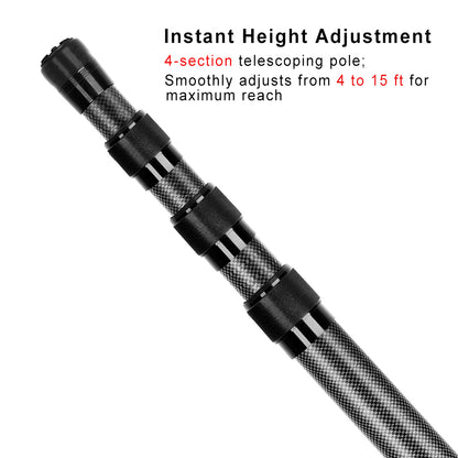 Heavy-Duty Carbon Fiber Telescopic Pool Pole