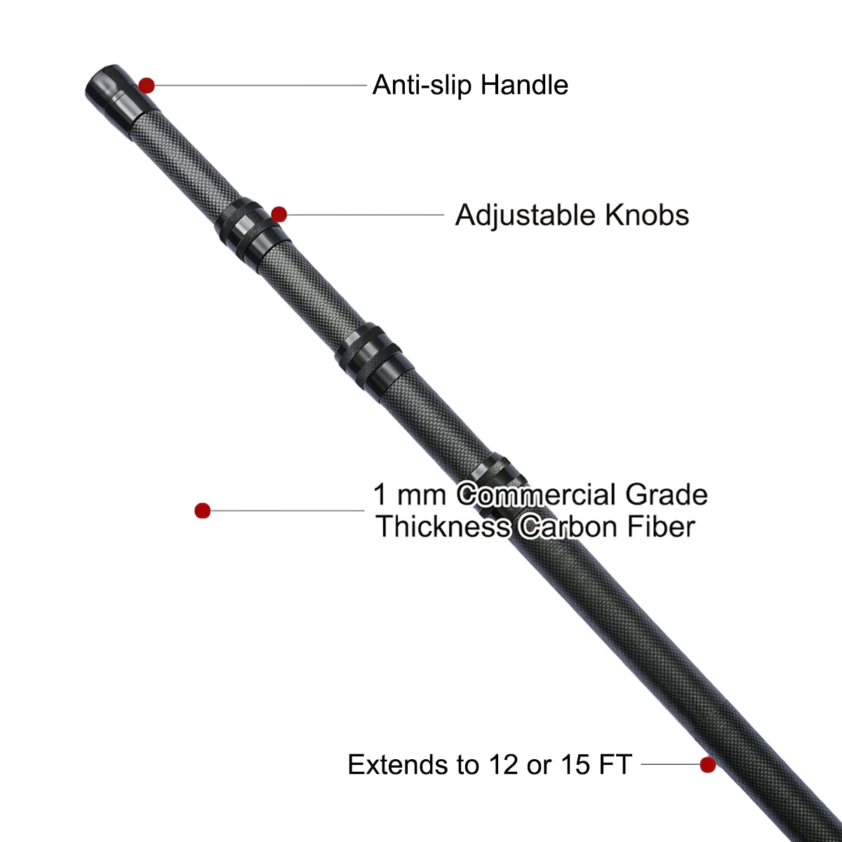 Heavy-Duty Carbon Fiber Telescopic Pool Pole