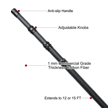 Heavy-Duty Carbon Fiber Telescopic Pool Pole