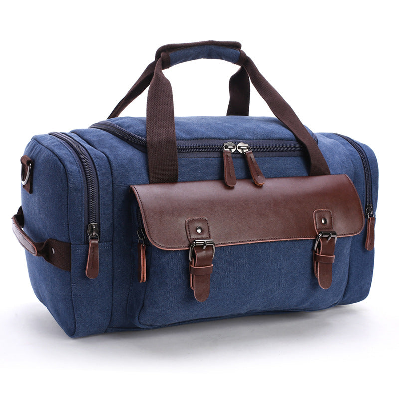 Large Waxed Canvas Leather Travel Duffel Bag