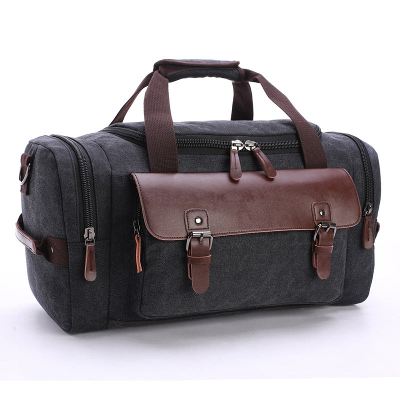 Large Waxed Canvas Leather Travel Duffel Bag