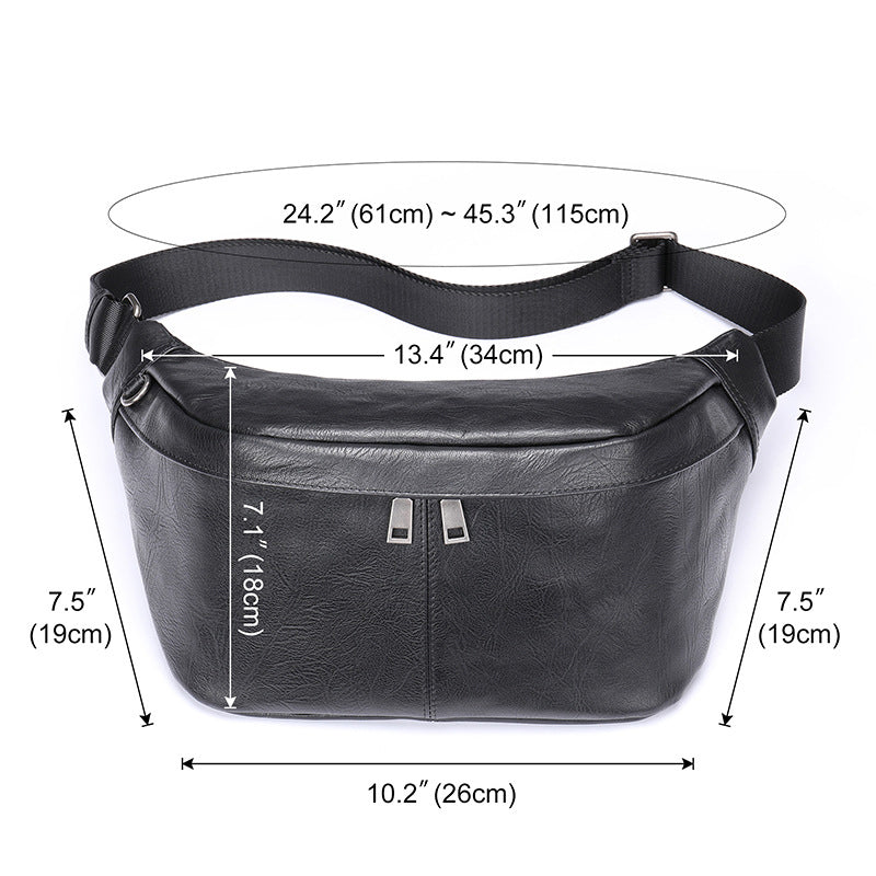 Leather Bum Bag for Travel Sports Hiking Cycling