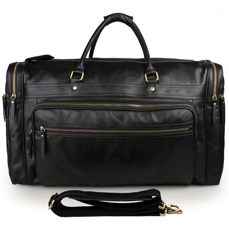 Oversized Carry On Bag Full Grain Leather Travel Duffel Bag