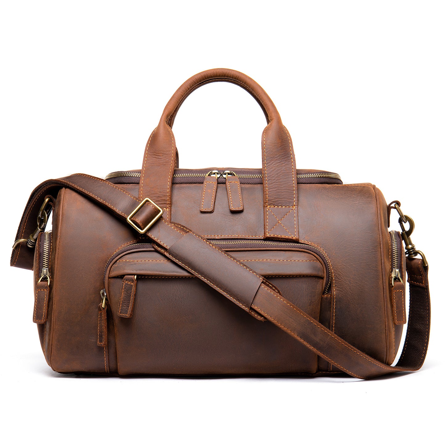 Handmade Leather Travel Duffel Bag