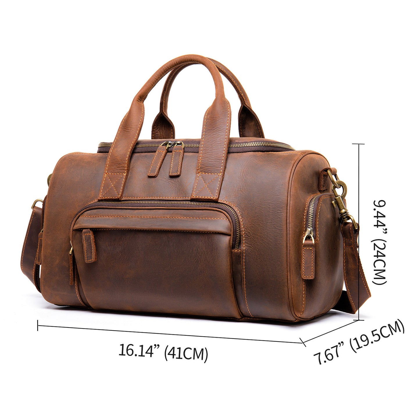 Handmade Leather Travel Duffel Bag