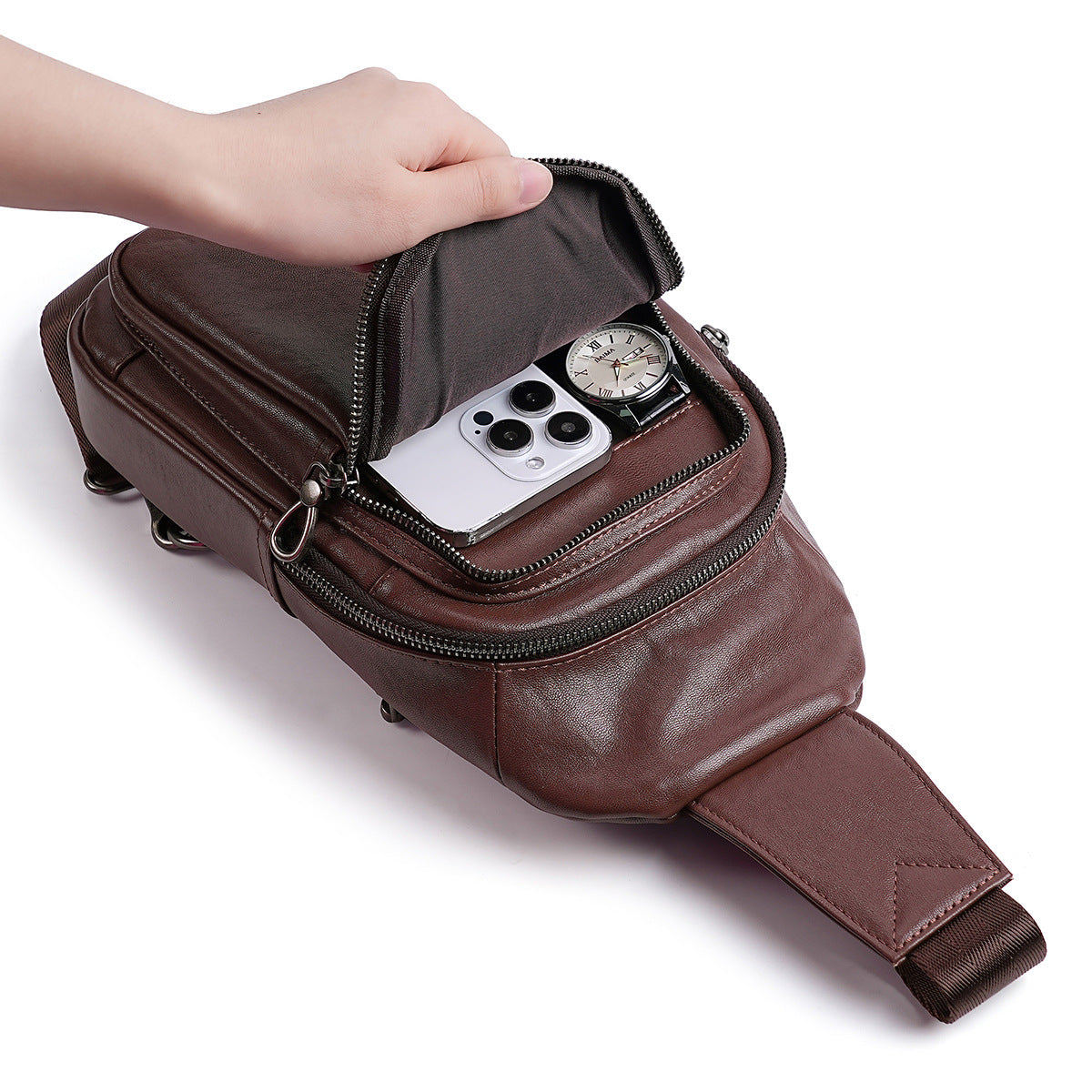 Leather Crossbody Sling Bag