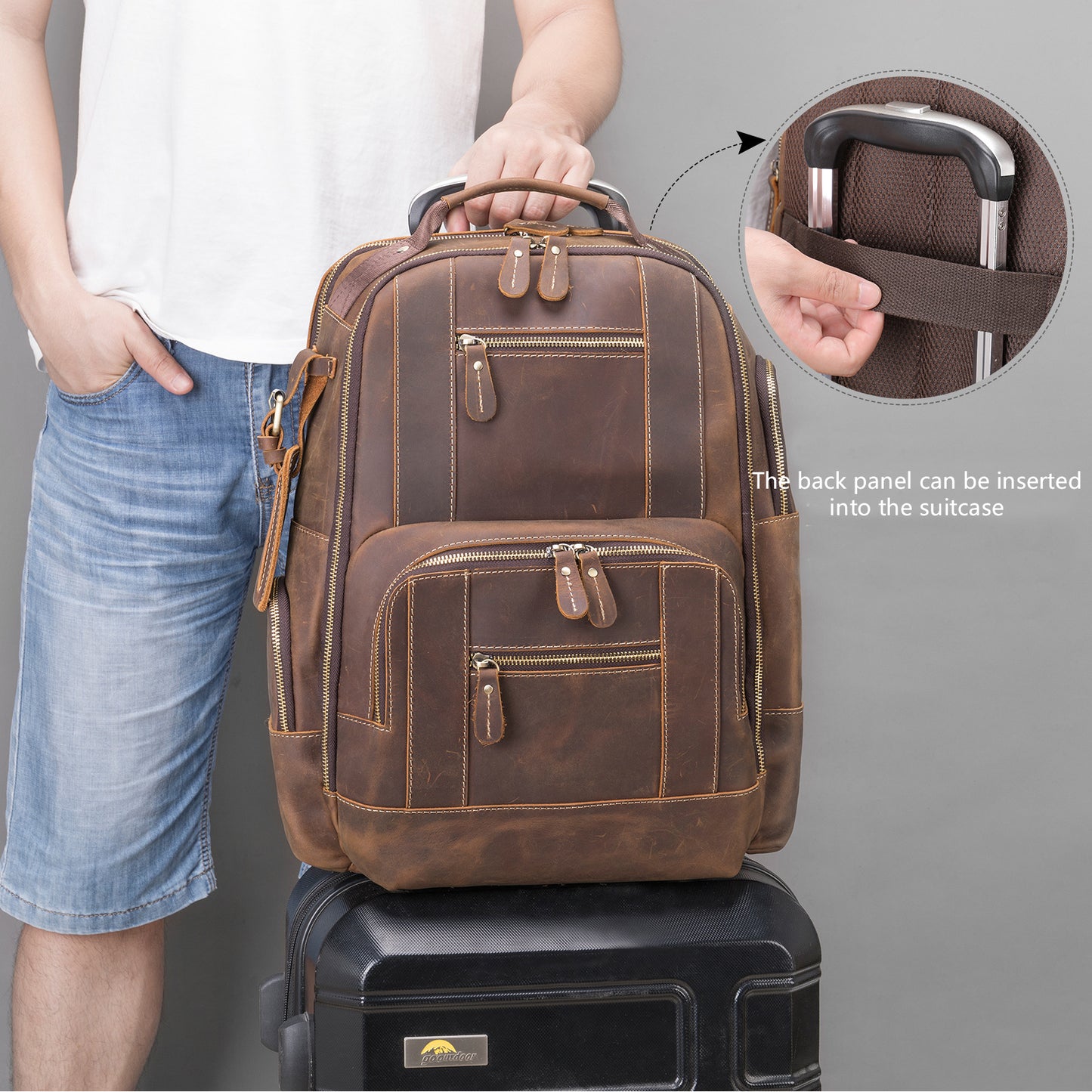 Leather Laptop Backpack