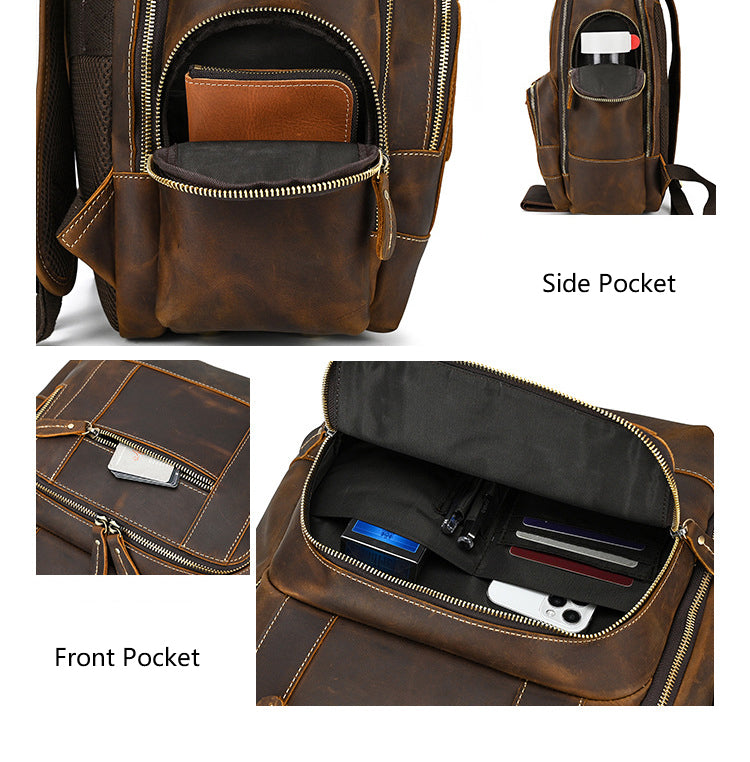 Leather Laptop Backpack