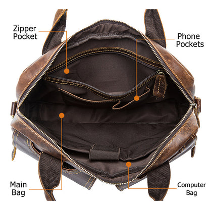 Men's Genuine Leather Laptop Messenger Bags