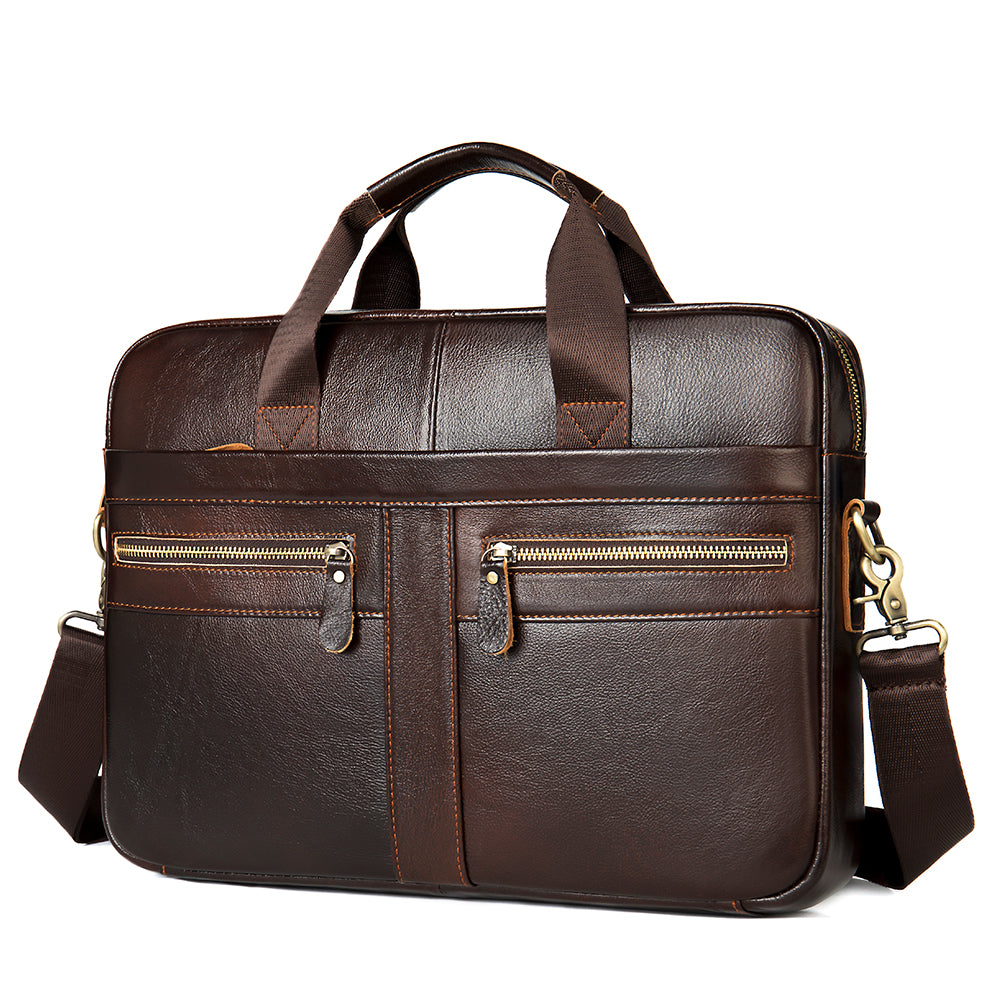 Men's Leather Messenger Bag, Fit 14-inch Laptop