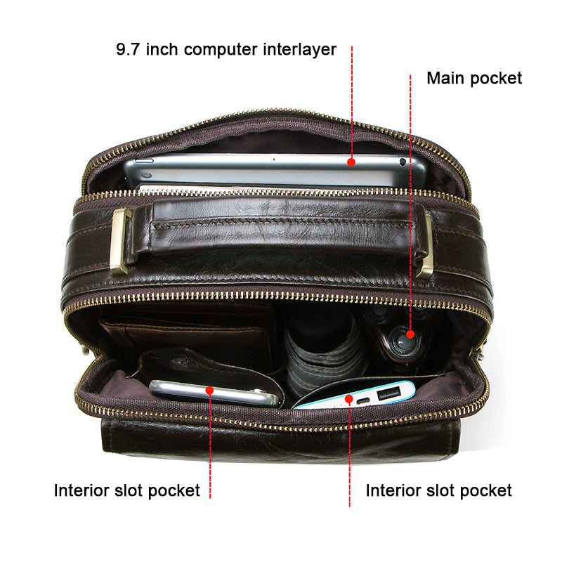 Leather Messenger Bag for Men