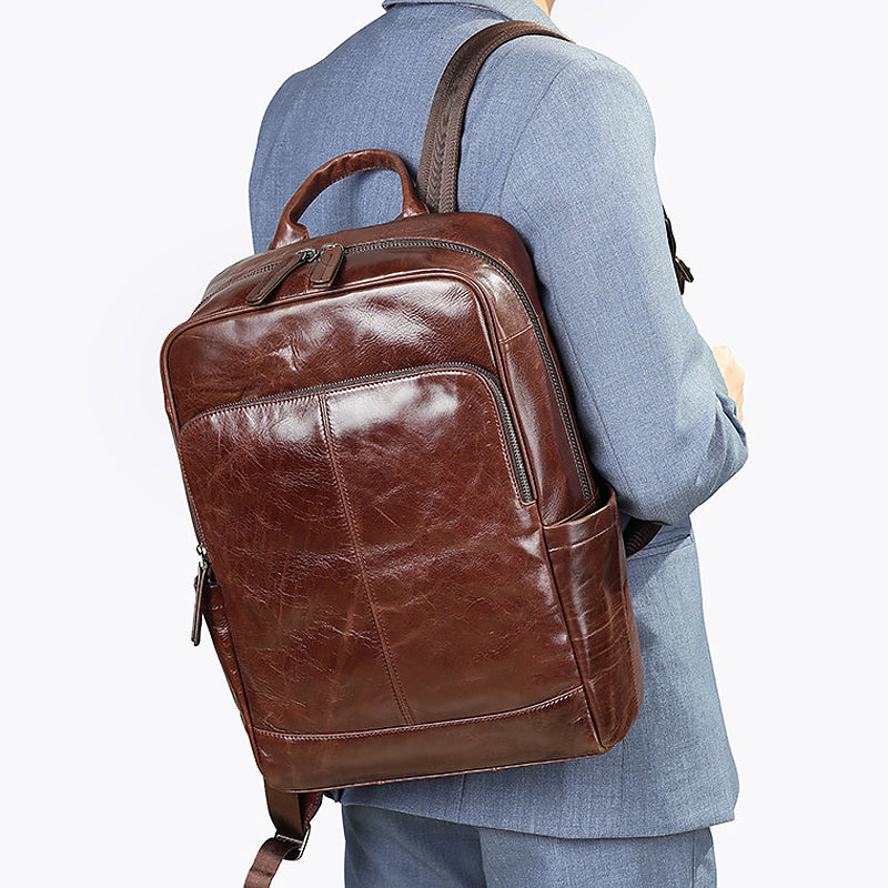 Luxury Genuine Leather Men's Backpack
