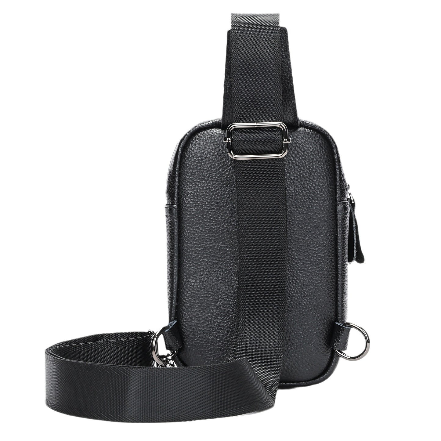 Men's Black Leather Sling Bag