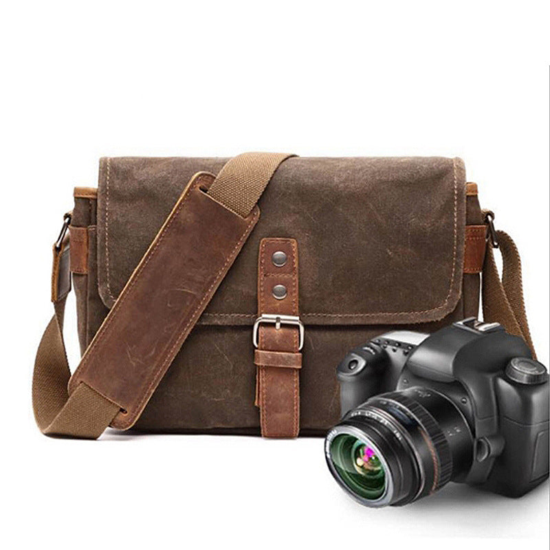 Men's Canvas Leather Camera Bag