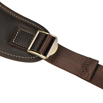 Men's Full-Grain Leather Travel Laptop Backpack