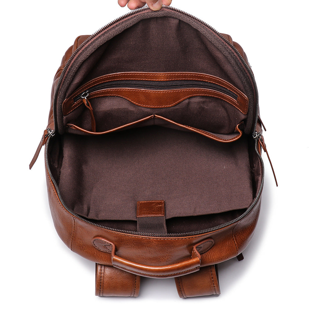 Men's Genuine Leather Backpack Purse