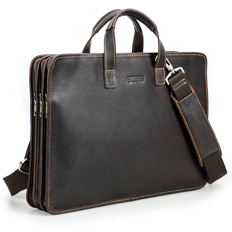 Men's Genuine Leather Laptop Briefcase