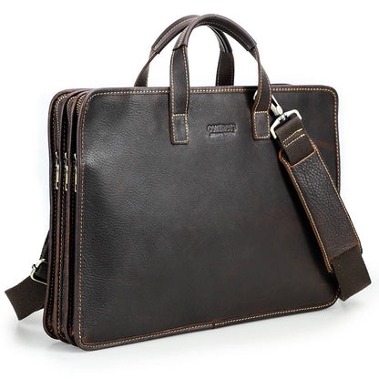 Men's Genuine Leather Laptop Briefcase