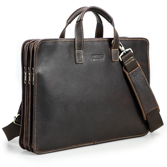 Men's Genuine Leather Laptop Briefcase