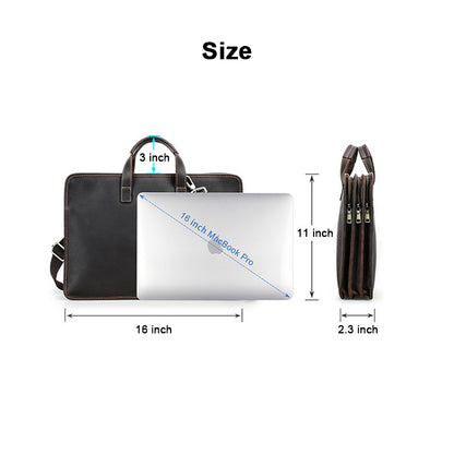 Men's Genuine Leather Laptop Briefcase