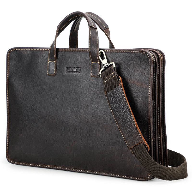Men's Genuine Leather Laptop Briefcase