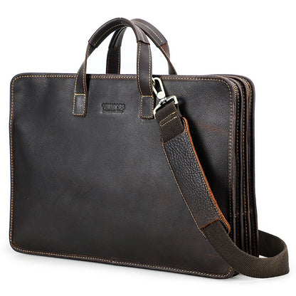 Men's Genuine Leather Laptop Briefcase
