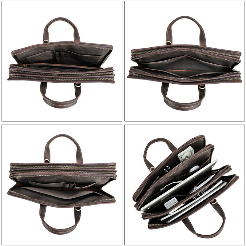 Men's Genuine Leather Laptop Briefcase