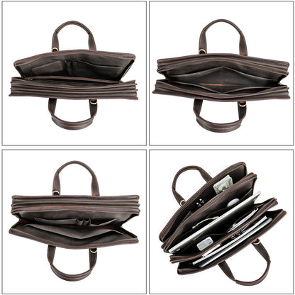 Men's Genuine Leather Laptop Briefcase