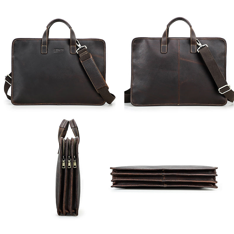 Men's Genuine Leather Laptop Briefcase