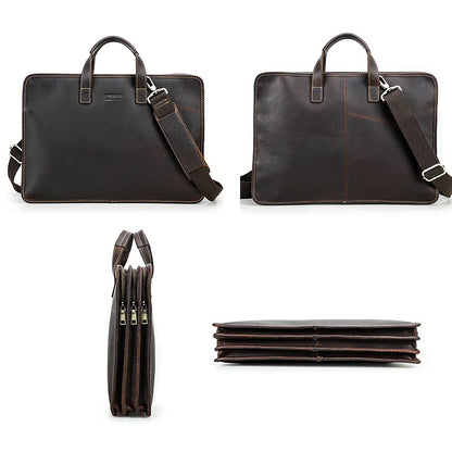 Men's Genuine Leather Laptop Briefcase