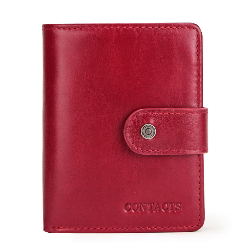 Leather Wallet RFID Blocking Card Case Holder with ID Window