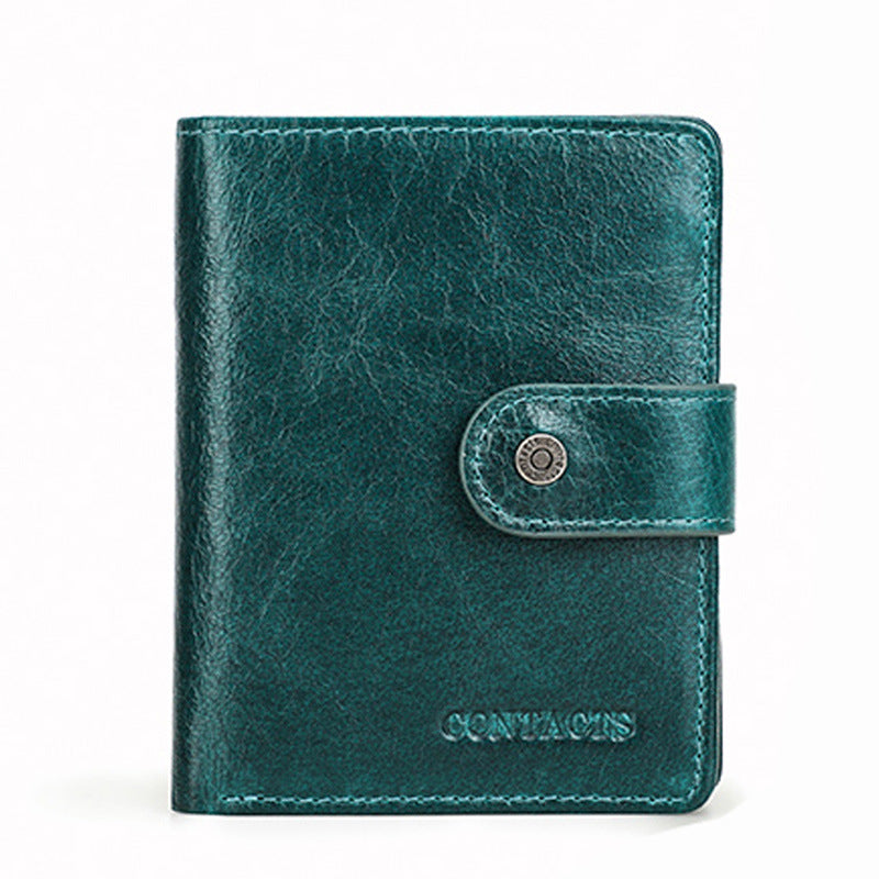 Leather Wallet RFID Blocking Card Case Holder with ID Window