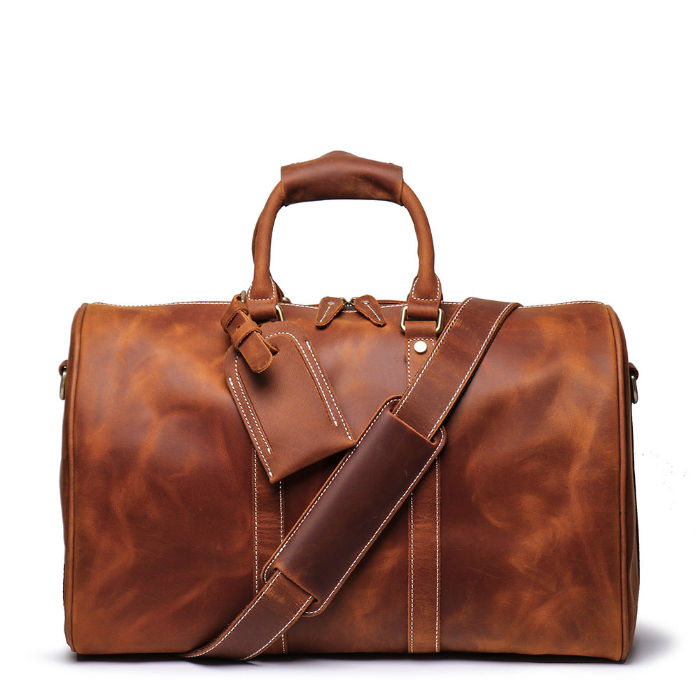 Men's Genuine Leather Travel Duffle Bag