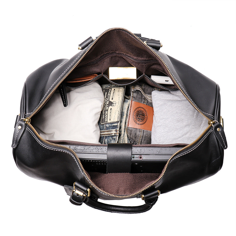 Men's Genuine Leather Travel Duffle Bag