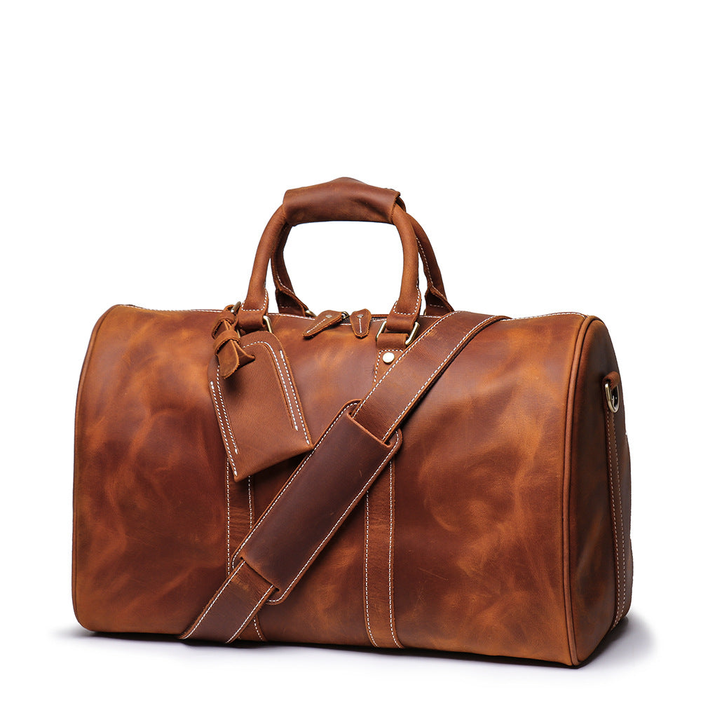 Men's Genuine Leather Travel Duffle Bag