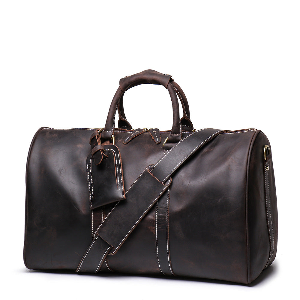 Men's Genuine Leather Travel Duffle Bag