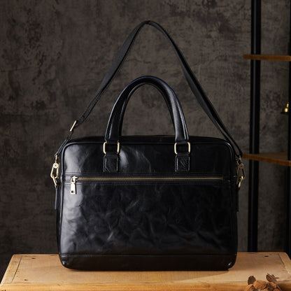 Men's Handcrafted Full-Grain Leather Briefcase