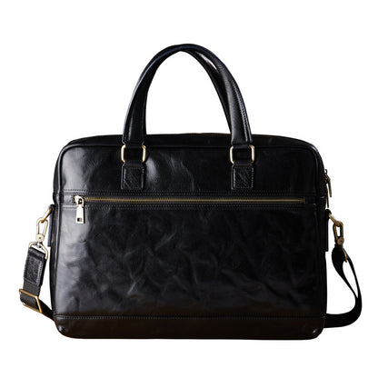 Men's Handcrafted Full-Grain Leather Briefcase