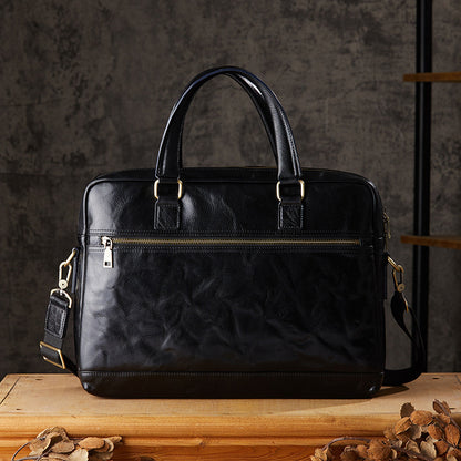 Men's Handcrafted Full-Grain Leather Briefcase