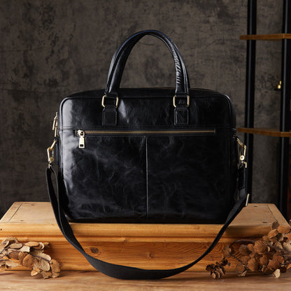 Men's Handcrafted Full-Grain Leather Briefcase