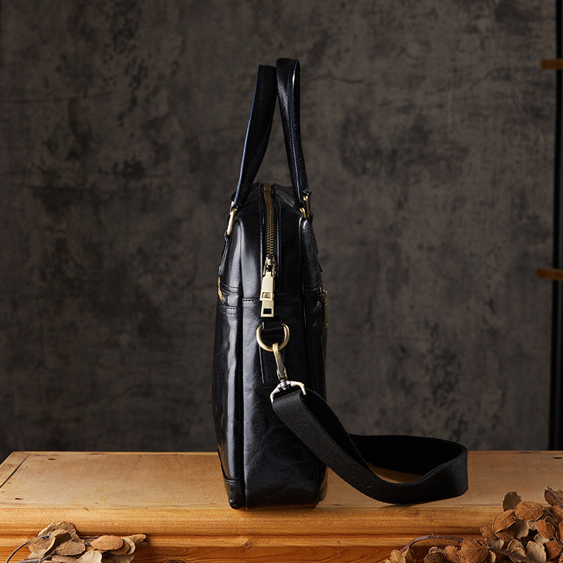 Men's Handcrafted Full-Grain Leather Briefcase